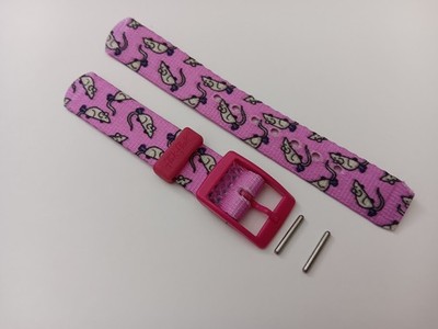 VINTAGE Swatch Flik Flak 7'' Nylon Strap - Mice on Pink - NWOT