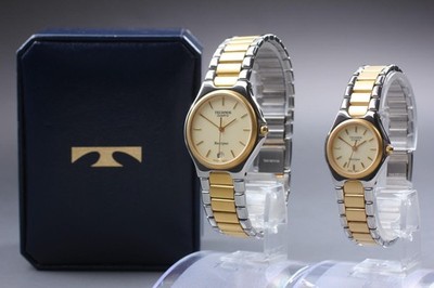 Near MINT w/ Box Paper Technos Berryear Bicolor Pair Watch 160030.31 260030.54