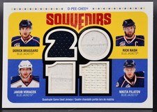 2011-12 OPC Souvenirs Brassard/Nash/Voracek/Filatov OPC-CBJ Jersey