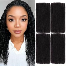 16 Inch 4 Bundles Afro Kinky Curly Braiding 16 - 4PC, Natural Black