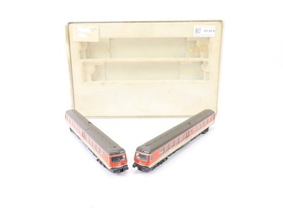 Fleischmann N 7430 Diesel-Triebwagenzug 2-tlg. orange-kieselgrau BR 614 DB / OVP