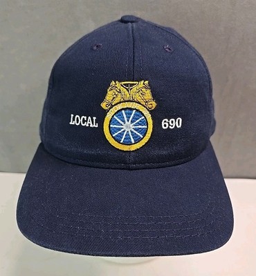 Teamsters hat Local 690 Spokane WA vtg Made in USA snapback cap two horse heads