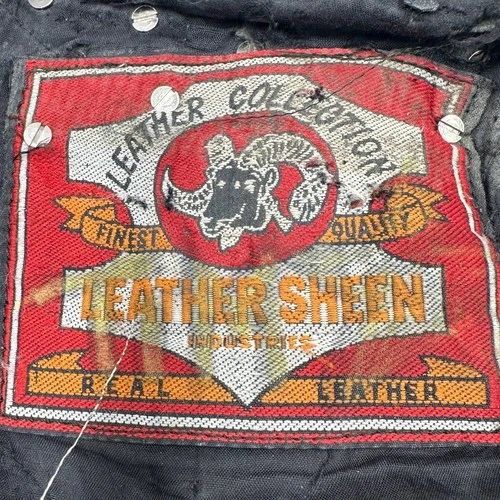 Vintage Leather Sheen Rudimentary Peni Studded Rare Wearable Art Punk Jacket image 4