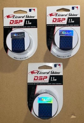 Lot Of 3 Lizard Skins DSP Bat Grip 1.1 mm MLB Baseball ( Navy Blue )