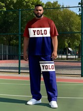 Men's Outfit 2 Piece Set Shirt  Pants Suit PLUS SIZE BIG 4XL