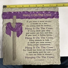 Abbey Press Hang It On The Cross White Purple Religious House Decor