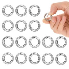 Spring O Ring Clips Round Snap Hooks Durable Alloy Silver 16 Pcs 1 2 Inch Keycha
