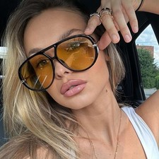 Pilot Women Oversized Sunglasses Retro Gradient UV400 Men Punk Sun Glasses