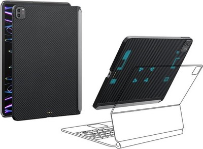 PITAKA iPad Pro 11 Zoll Hülle (4./3. Gen), Magic Keyboard kompatibel, Slim Magn