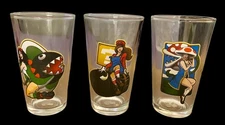 Think Geek Super Mario Bros Pin up Girls 16oz Drinking Glasses