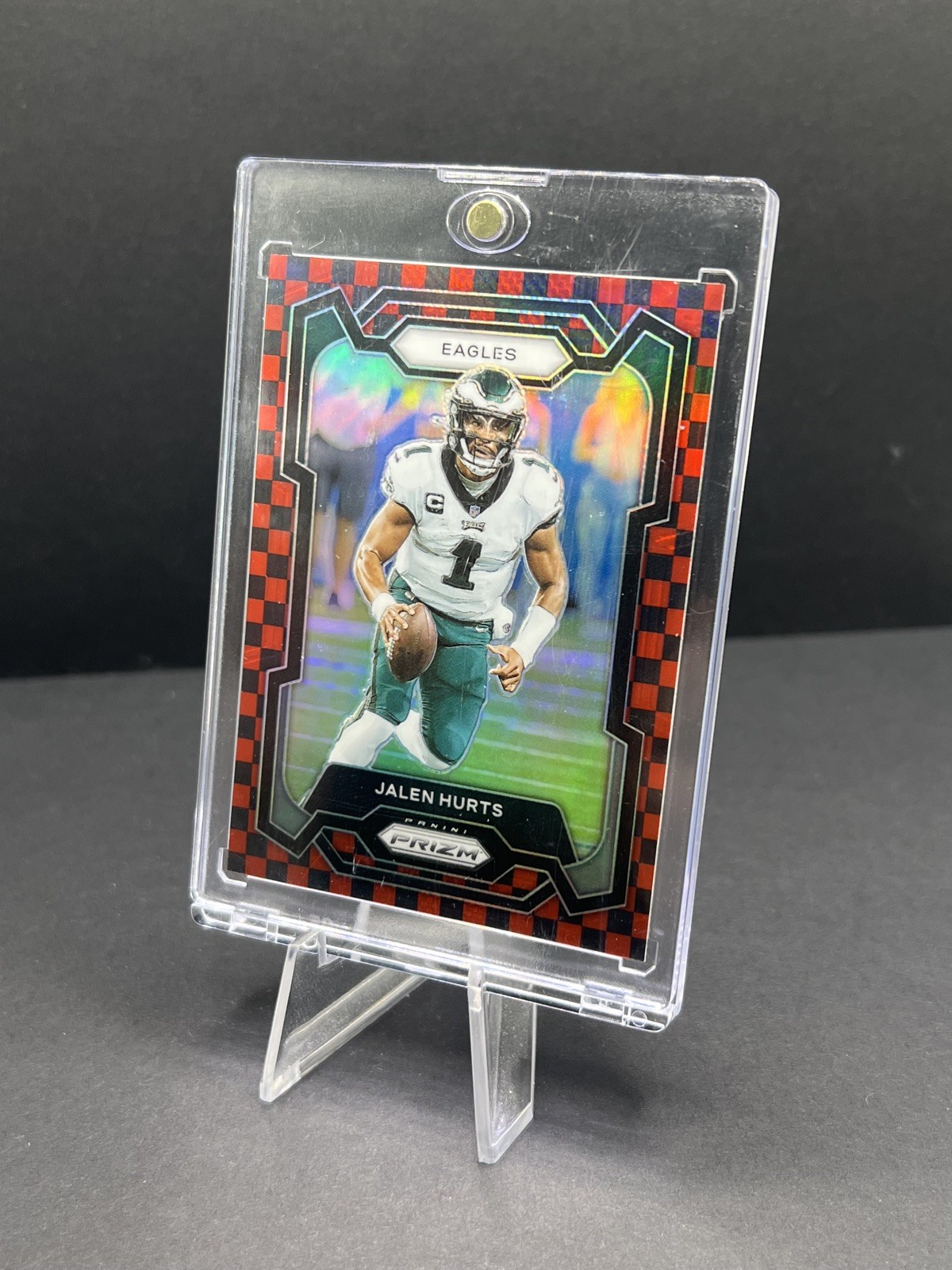 2023 Jalen Hurts Panini Prizm Red & Black Checkerboard #244 SSP Eagles