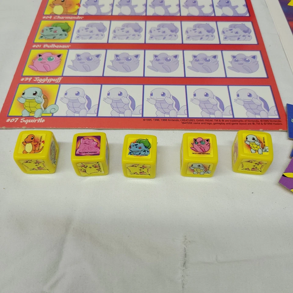 Vintage 1998 Pokemon Yahtzee Jr. 100% Complete Nintendo Milton Bradley Pikachu  - Image 2 of 4
