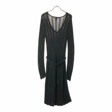 MARC BY MARC JACOBS XS Black Knit Dress Long Sleeve VNeck Openwork Used