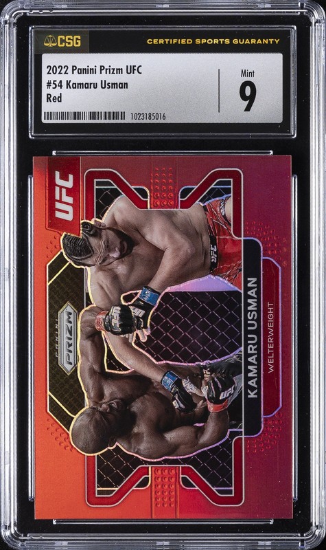 2022 PANINI PRIZM UFC RED #54 KAMARU USMAN CSG 9