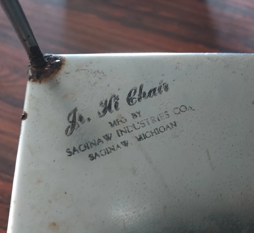 Vintage Child Toddler Booster Seat Highchair 1950s yellow vinyl  and Chrome  - Image 4 of 4