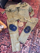 Vtg Boy Scouts of America Uniform Lot Shirt Pants Badges Hat Cub 1950s 60s Belt