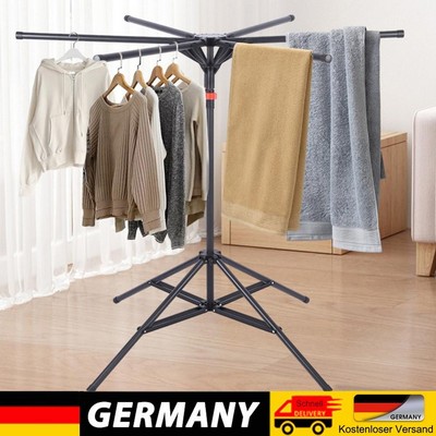 Collapsible Tripod Steel Laundry Clothes Drying Rack w/ 6 Poles 33lb. Capacity