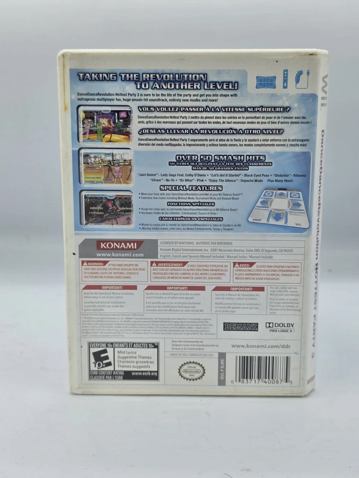 Dance Dance Revolution: Hottest Party 3 (Nintendo Wii, 2009) – CIB, Tested - Image 2 of 3