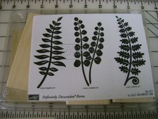 New  Unmounted Stampin Up 3 stamp set Definitely Decorative Ferns 2001
