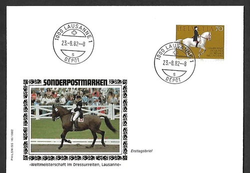SWITZERLAND 1982 FIRST DAY COVER, WORLD DRESSAGE CHAMPIONSHIP !! FF07