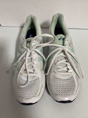 ASICS Women's Size 10 Gel Contend 4 Running Shoes Sneakers Wht/Bay/Silver T765N