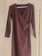 Ann Taylor LOFT  V-Neck Dress Burgundy Size Xs