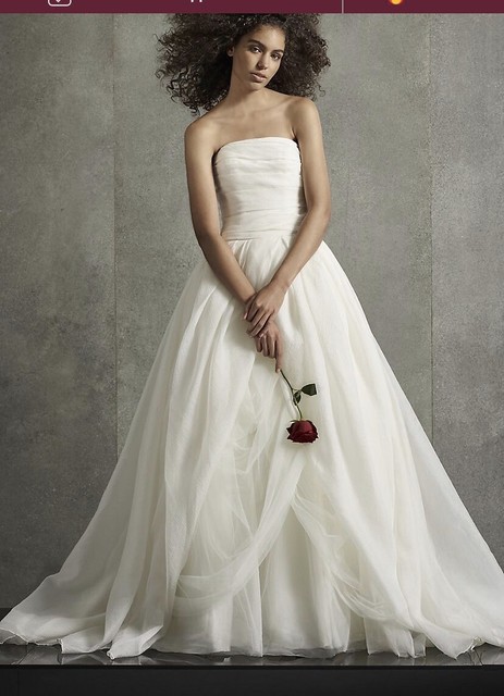 white by vera wang textured organza wedding dress