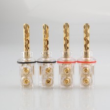 BFA Z Type Locking Banana Plug 24 K Gold Plated Hi-Fi Speaker Cable Connector