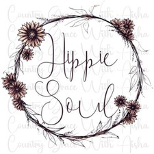 Sublimation Transfer Hippie Soul Ready To Press Heat Transfer