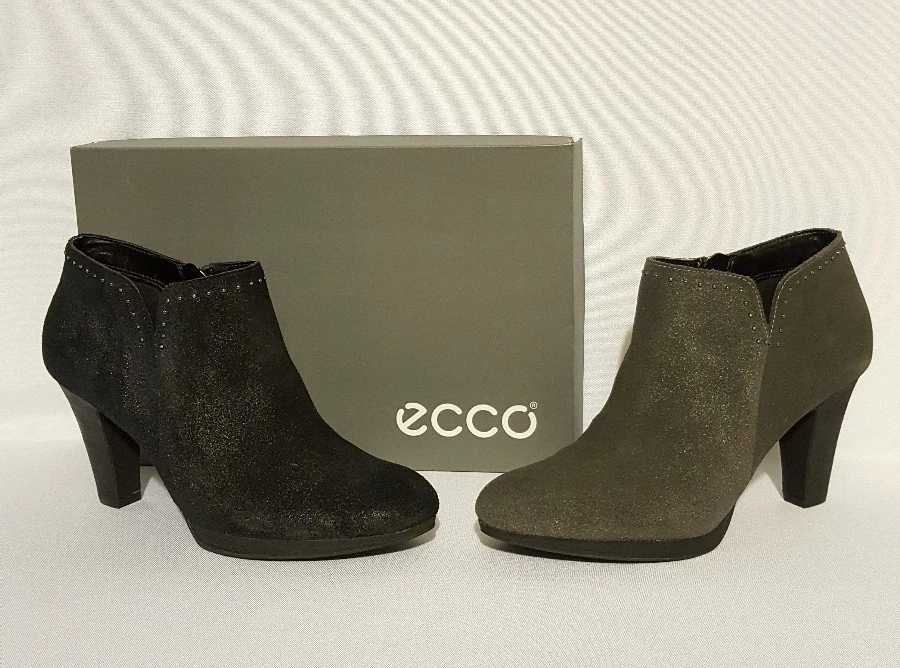 ECCO SEOUL RRP 120 ANKLE BOOTS BOOTIES HEELS LADIE WOMENS SUEDE GENUINE LEATHER
