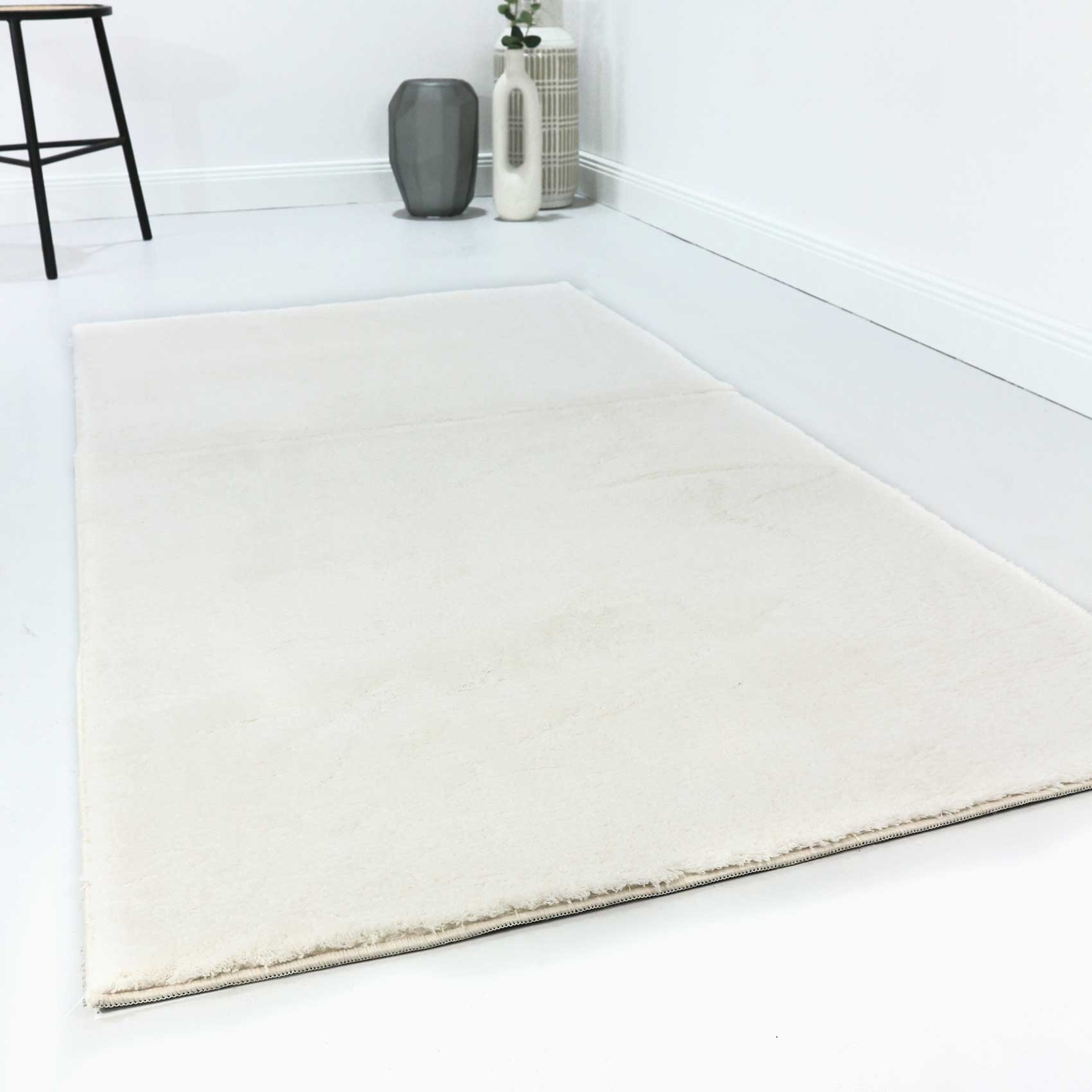 Teppich Kurzflor Wohnzimmer Rutschfest Rund Rechteckig Waschbar Modern Flauschig