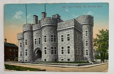 1917 MA Postcard New Bedford Massachusetts State Armory military Hutchinson 2241