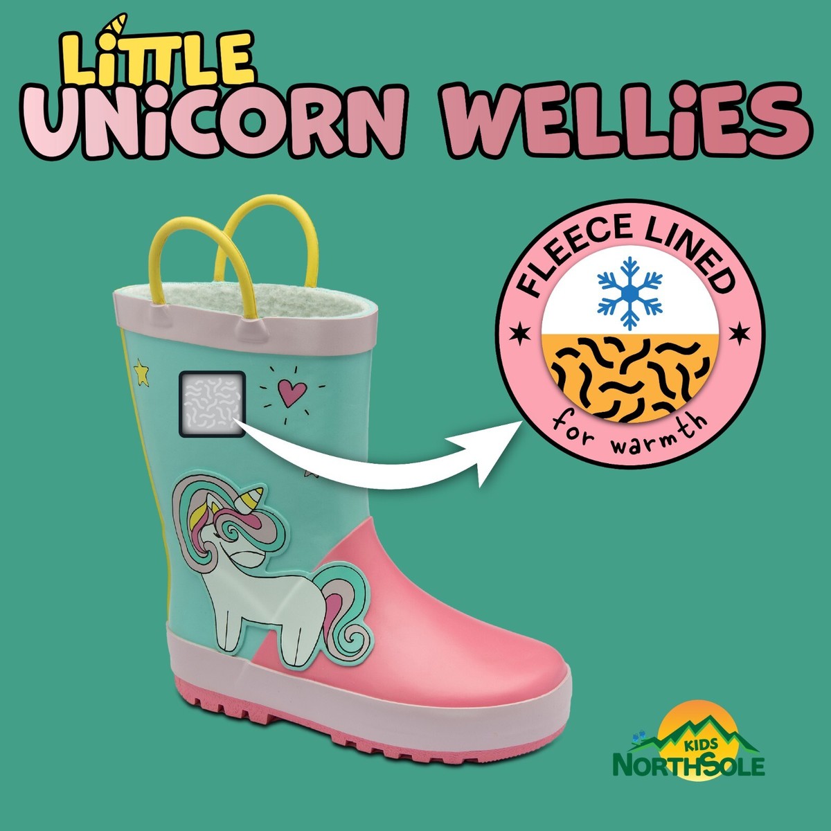 NorthSole Kids Wellies Boys Girls Childrens Rubber Wellington