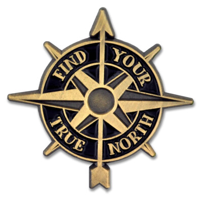 PinMart's Find Your True North Compass Jewelry Enamel Lapel Pin