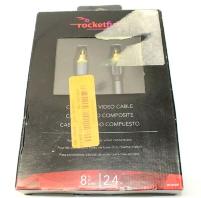 Rocketfish RF-G1200 Composite Video Cable Jack Wire 8' for TV DVD Players Box