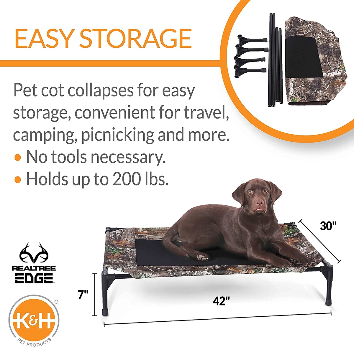 K H Pet Products Original Pet Cot Cooling Elevated Dog Bed