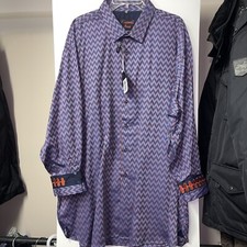 Visconti MULTI COLOR Long Sleeve Dress Shirt Mens Size 3XB 100 Cotton NWT