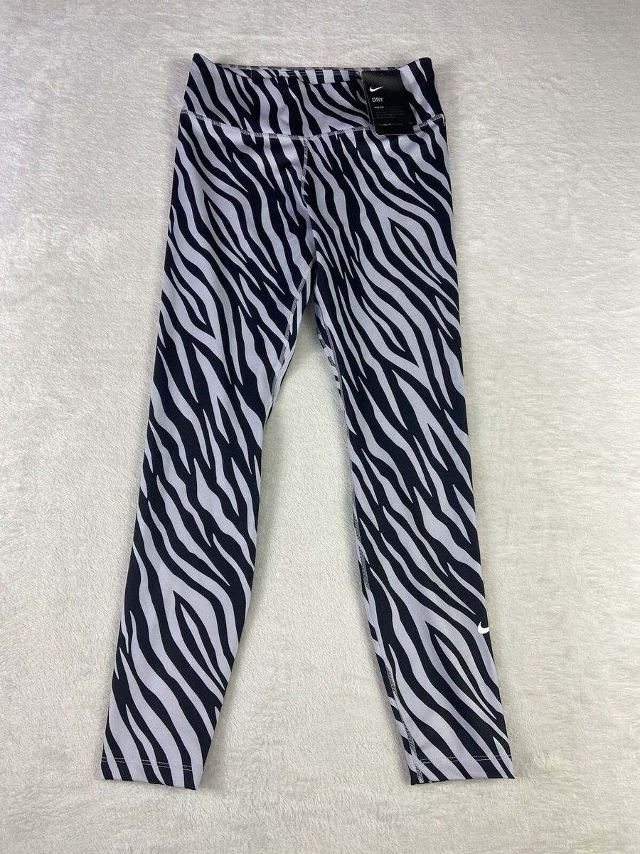 Nike Women's Size Medium Purple Chalk/Black Icon Clash 7/8 Cropped Leggings  NWT