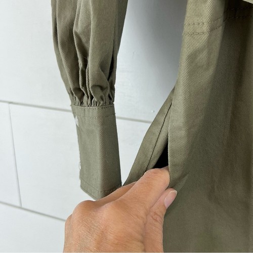 NEW BANANA REPUBLIC Women’s Small Snap Midi Shirt Dress Olive Utility Twill 2022 - Picture 4 of 16