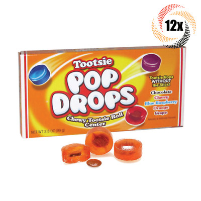 12x Packs Tootsie Pop Drops Assorted Flavor Chewy Tootsie Roll Center | 3.5oz