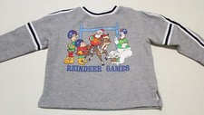 Childrens size M Gray Sweatshirt Christmas Graphic Reindeer Games By Rudolph
