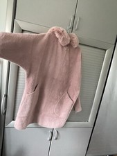 Alpaca Art Damen Mantel Jacke extravagant Gr. 38 bis 48 hell Rosa mit Kaputze Fe