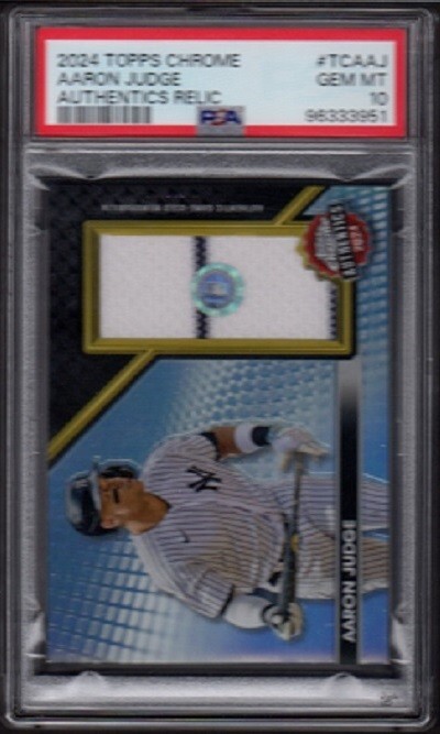 2024 Aaron Judge Topps Chrome Baseball #TCA-AJ Authentics Relic Graded PSA 10
