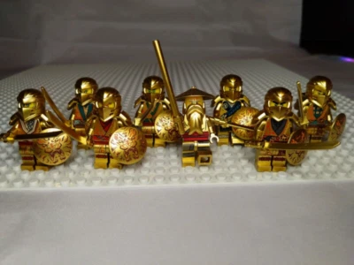 LEGO Ninjago Gold Mini-Figures x8 - Brand New - Gold Armour and Scabbards UK