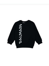 BALMAIN SWEATSHIRT W/ VERTICAL LOGO MINI ME BLK BT4P10 930AG