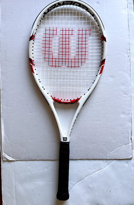 WILSON Federer 100 Tennis Racquet Racket 4 3/8 Grip Red White (Set