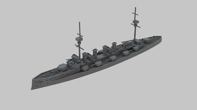 1/700 British WW1 HMS Minotaur Armored Cruiser - 3d printed model