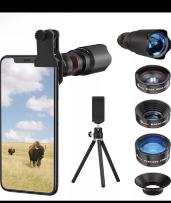 Selvim Lens Handyobjektiv-Kit Objektivset, 4 Typen mit Stativ, 22x Teleobjektiv