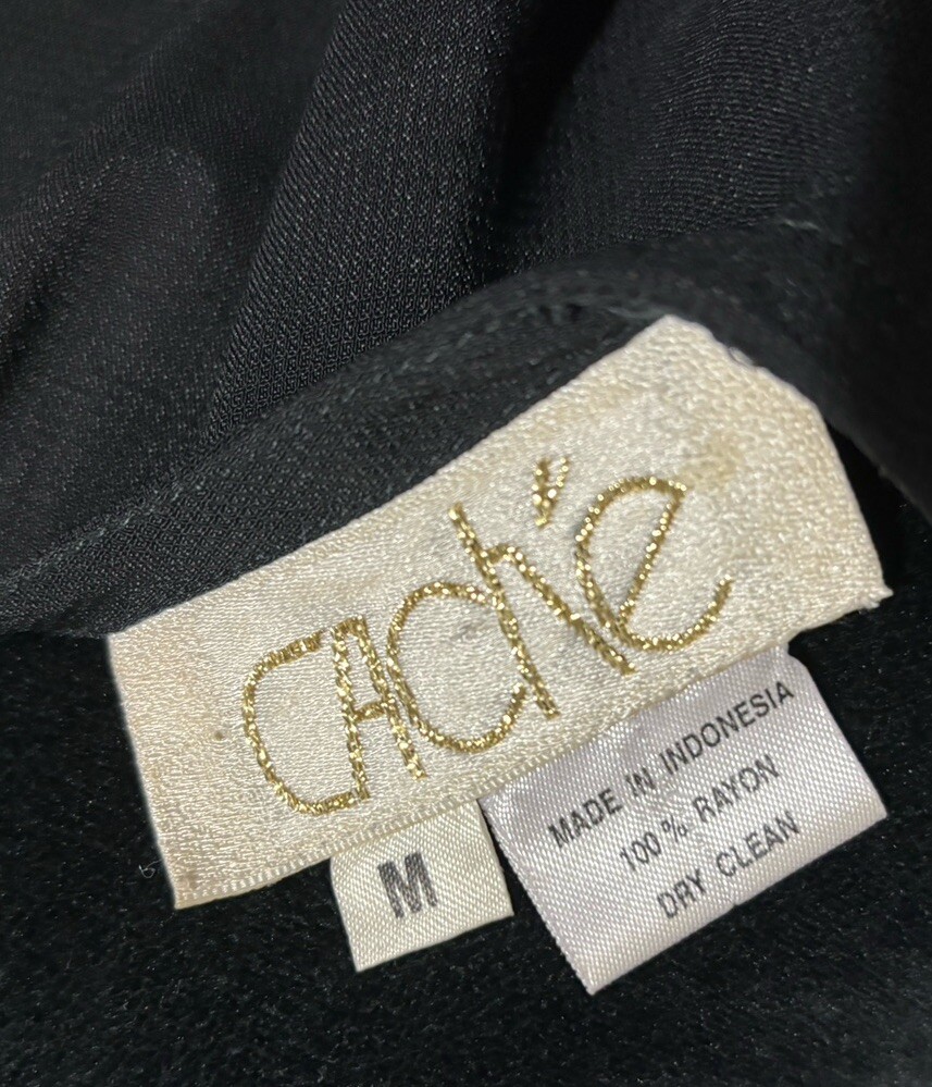 Vintage Caché Black Solid Size Medium Sheer Light… - image 4