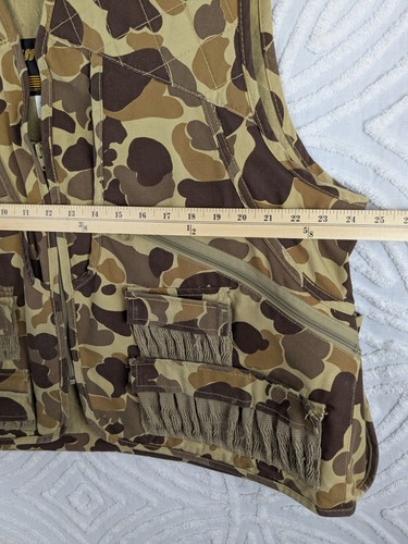 Vtg Gamehide Camo Hunting Vest Waterfowl Duck Upland Game Pouch Shell Flaps Sz L - Picture 8 of 14